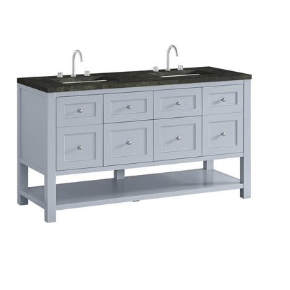 James Martin - Breckenridge 60" Double Vanity, Serenity Blue, w/ 3 CM Phantome Eclos Top - 330-V60D-SRB-3PHT view 10