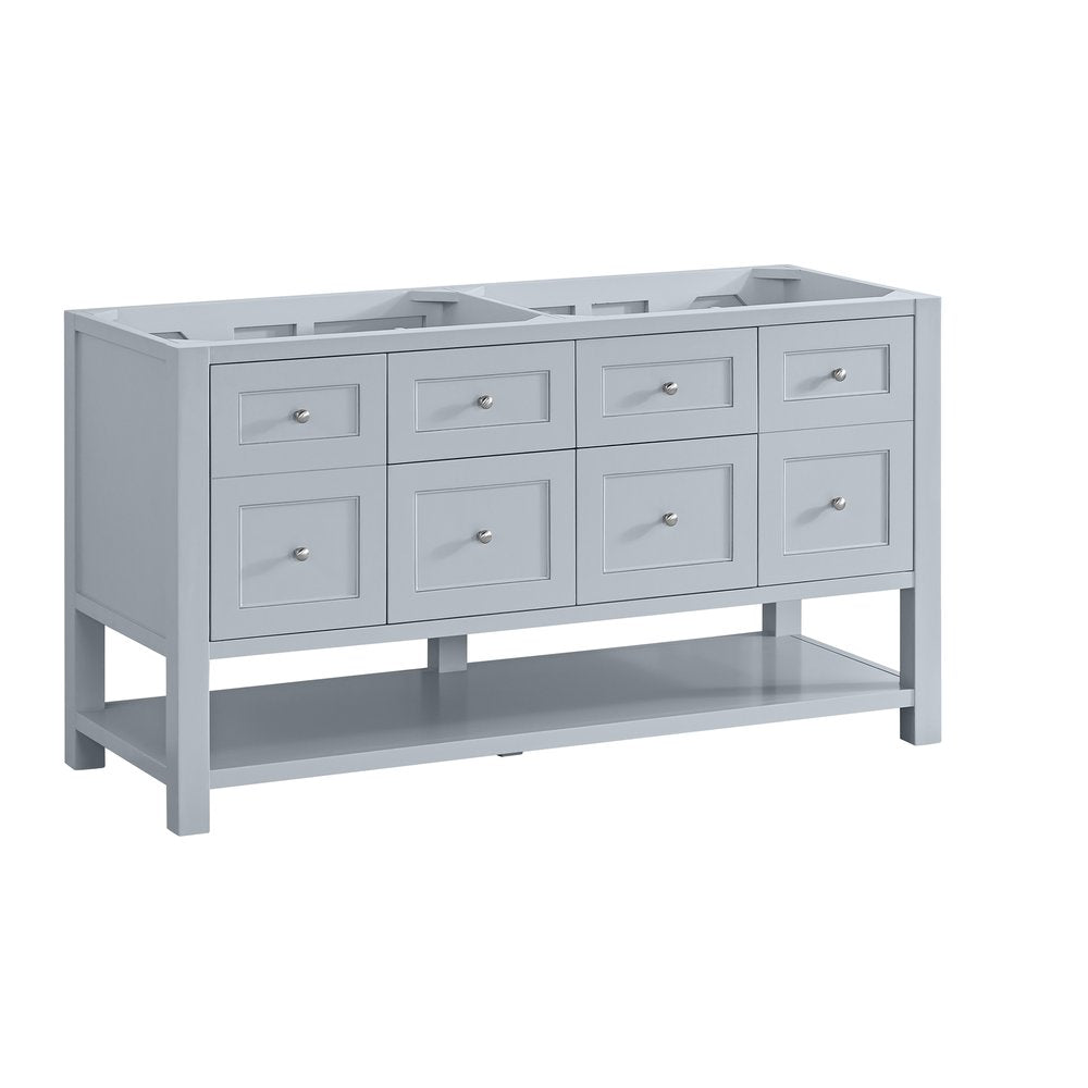 James Martin - Breckenridge 60" Double Vanity, Serenity Blue, w/ 3 CM Siberian Silestone Top - 330-V60D-SRB-3SFR view 2