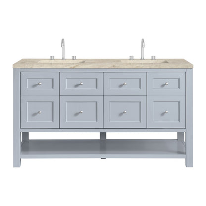 James Martin - Breckenridge 60" Double Vanity, Serenity Blue, w/ 3 CM Tajnar Eclos Top - 330-V60D-SRB-3TJR view 1