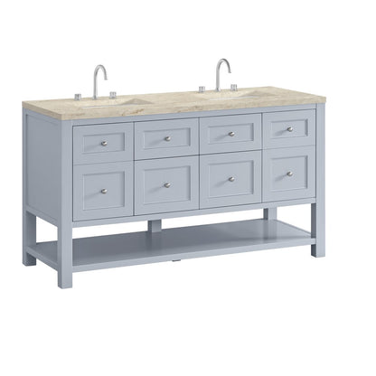 James Martin - Breckenridge 60" Double Vanity, Serenity Blue, w/ 3 CM Tajnar Eclos Top - 330-V60D-SRB-3TJR view 10
