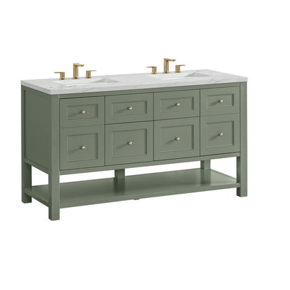 James Martin - Breckenridge 60" Double Vanity, Smokey Celadon, w/ 3 CM Ethereal Noctis Quartz Top - 330-V60D-SC-3ENC view 10