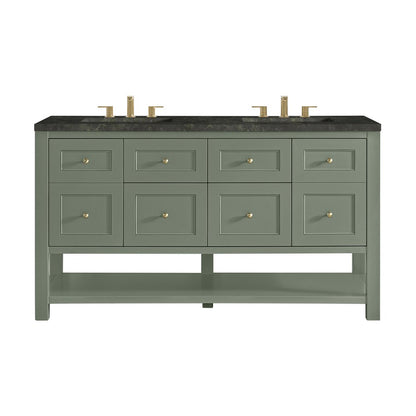 James Martin - Breckenridge 60" Double Vanity, Smokey Celadon, w/ 3 CM Phantome Eclos Top - 330-V60D-SC-3PHT view 1