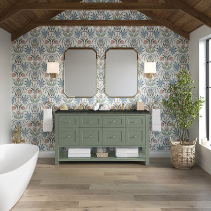 James Martin - Breckenridge 60" Double Vanity, Smokey Celadon, w/ 3 CM Phantome Eclos Top - 330-V60D-SC-3PHT view 3