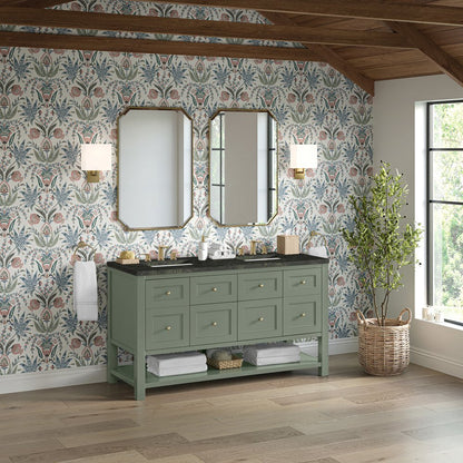 James Martin - Breckenridge 60" Double Vanity, Smokey Celadon, w/ 3 CM Phantome Eclos Top - 330-V60D-SC-3PHT view 4