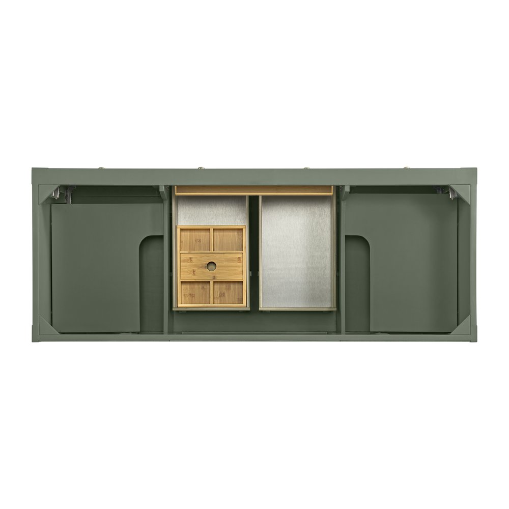 James Martin - Breckenridge 60" Double Vanity, Smokey Celadon, w/ 3 CM Phantome Eclos Top - 330-V60D-SC-3PHT view 6