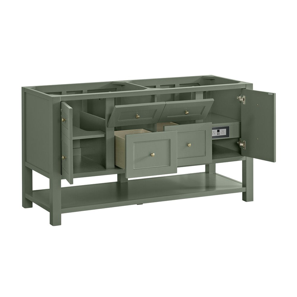 James Martin - Breckenridge 60" Double Vanity, Smokey Celadon, w/ 3 CM Phantome Eclos Top - 330-V60D-SC-3PHT view 8