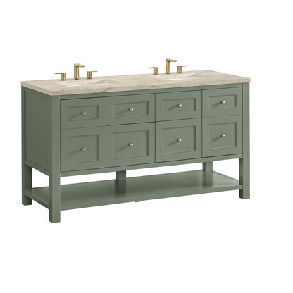 James Martin - Breckenridge 60" Double Vanity, Smokey Celadon, w/ 3 CM Tajnar Eclos Top - 330-V60D-SC-3TJR view 10