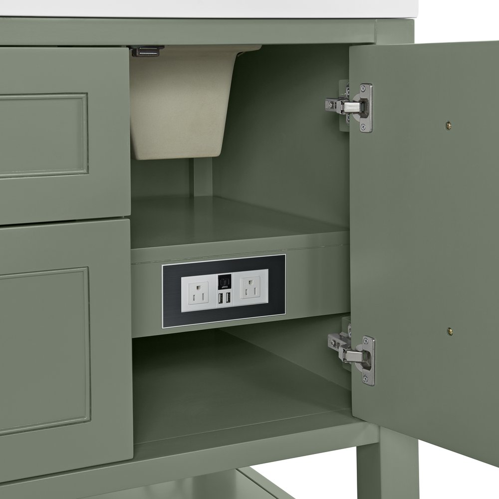 James Martin - Breckenridge 60" Double Vanity, Smokey Celadon, w/ 3 CM Tajnar Eclos Top w/FreePower Wireless Charger - 330-V60D-SC-FTJR view 12