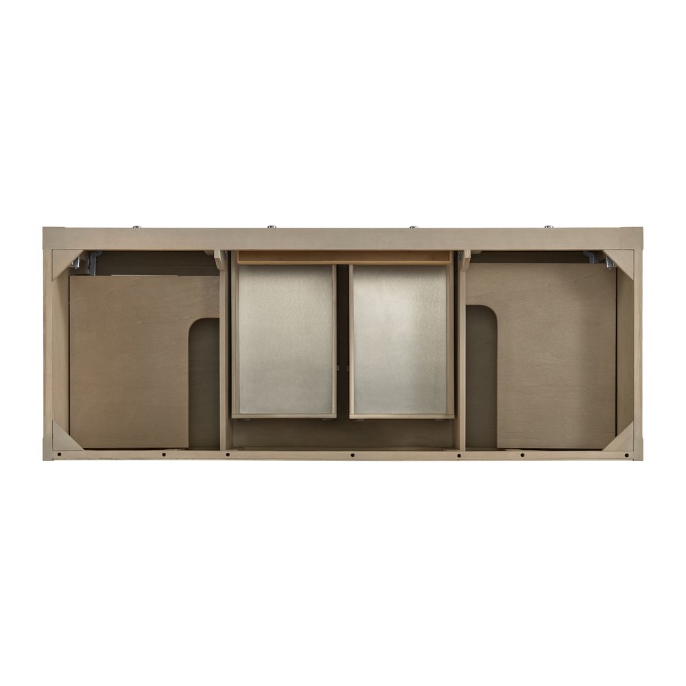 James Martin - Breckenridge 60" Double Vanity, Whitewashed Oak, w/ 3 CM Ethereal Noctis Quartz Top - 330-V60D-WWO-3ENC view 6