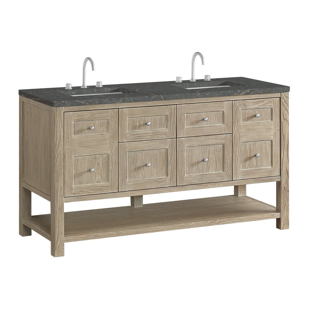 James Martin - Breckenridge 60" Double Vanity, Whitewashed Oak w/ 3 CM Parisien Bleu Top - 330-V60D-WWO-3PBL view 10