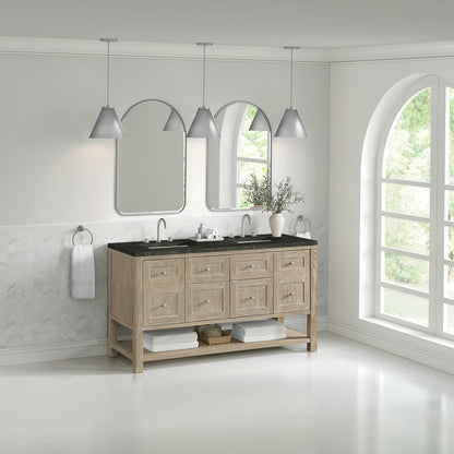 James Martin - Breckenridge 60" Double Vanity, Whitewashed Oak, w/ 3 CM Phantome Eclos Top - 330-V60D-WWO-3PHT view 4