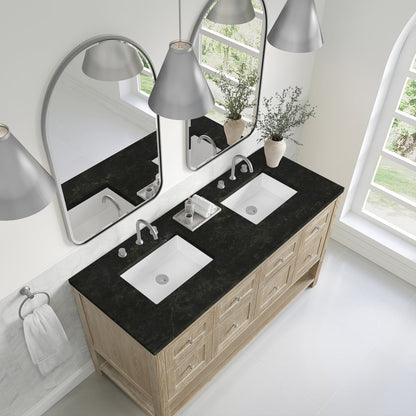 James Martin - Breckenridge 60" Double Vanity, Whitewashed Oak, w/ 3 CM Phantome Eclos Top - 330-V60D-WWO-3PHT view 7