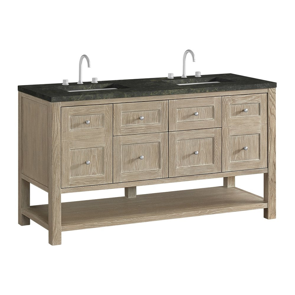 James Martin - Breckenridge 60" Double Vanity, Whitewashed Oak, w/ 3 CM Phantome Eclos Top - 330-V60D-WWO-3PHT view 10