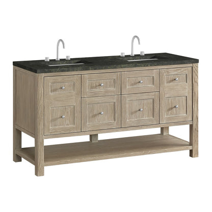 James Martin - Breckenridge 60" Double Vanity, Whitewashed Oak, w/ 3 CM Phantome Eclos Top - 330-V60D-WWO-3PHT view 10