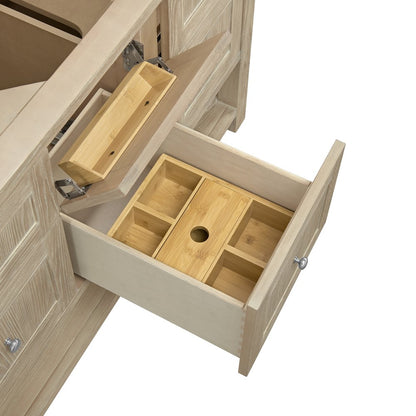 James Martin - Breckenridge 60" Double Vanity, Whitewashed Oak, w/ 3 CM White Zeus Quartz Top - 330-V60D-WWO-3WZ view 12