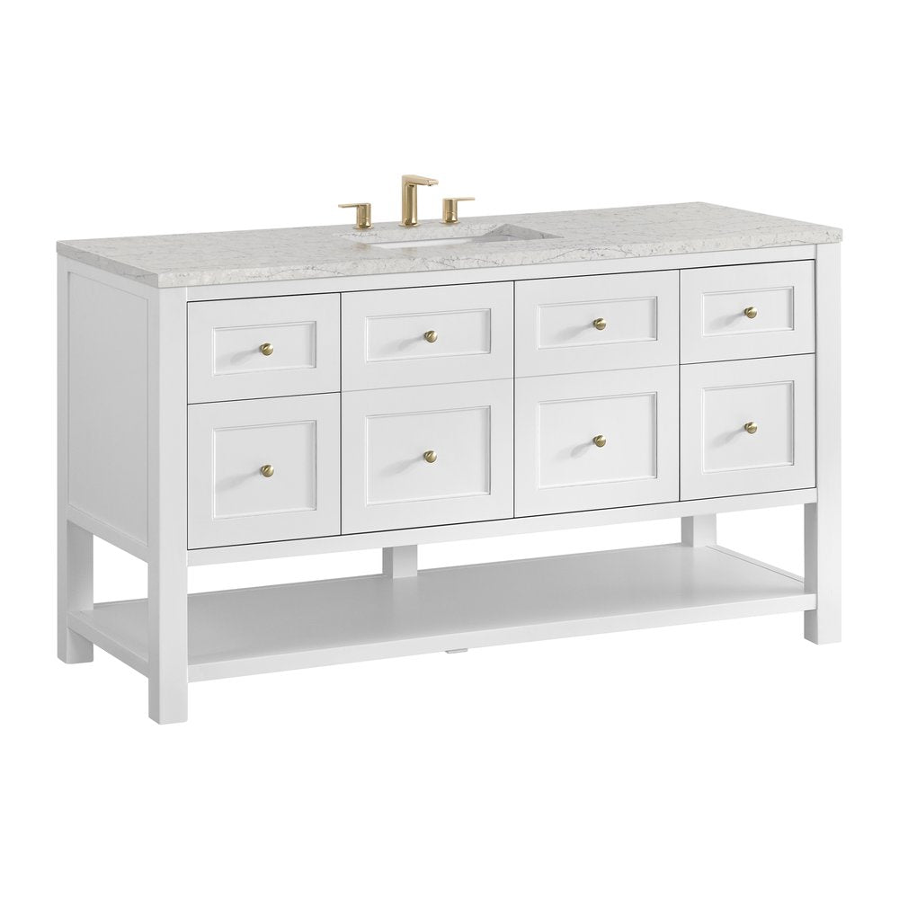 James Martin - Breckenridge 60" Single Vanity, Bright White, w/ 3 CM Eternal Jasmine Pearl Quartz Top - 330-V60S-BW-3EJP view 10