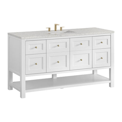 James Martin - Breckenridge 60" Single Vanity, Bright White, w/ 3 CM Eternal Jasmine Pearl Quartz Top - 330-V60S-BW-3EJP view 10