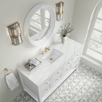 James Martin - Breckenridge 60" Single Vanity, Bright White, w/ 3 CM Ethereal Noctis Quartz Top - 330-V60S-BW-3ENC view 7