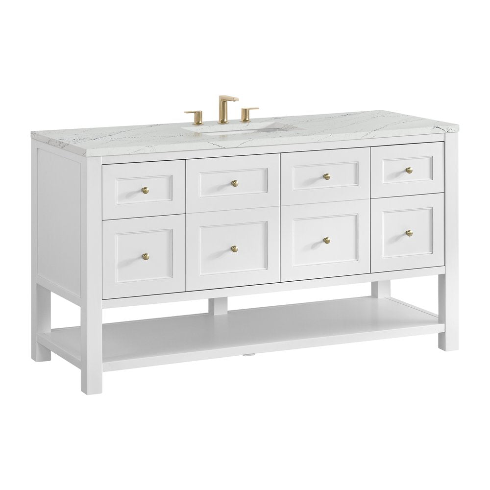 James Martin - Breckenridge 60" Single Vanity, Bright White, w/ 3 CM Ethereal Noctis Quartz Top - 330-V60S-BW-3ENC view 10