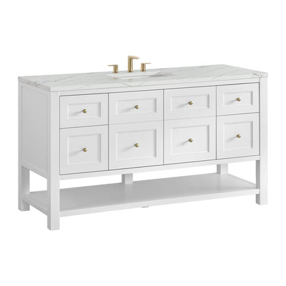 James Martin - Breckenridge 60" Single Vanity, Bright White, w/ 3 CM Ethereal Noctis Quartz Top - 330-V60S-BW-3ENC view 10
