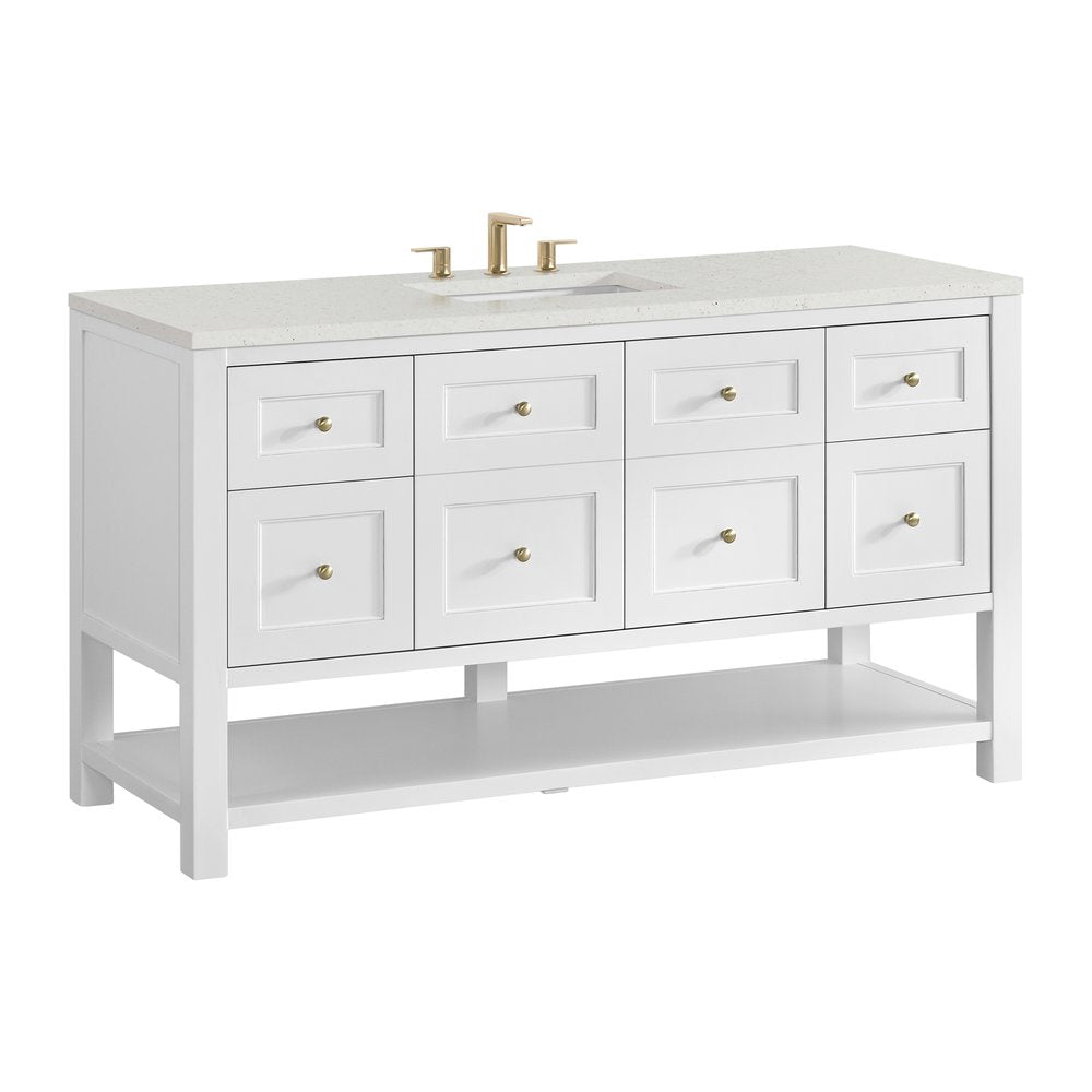 James Martin - Breckenridge 60" Single Vanity, Bright White, w/ 3 CM Lime Delight Quartz Top - 330-V60S-BW-3LDL view 10
