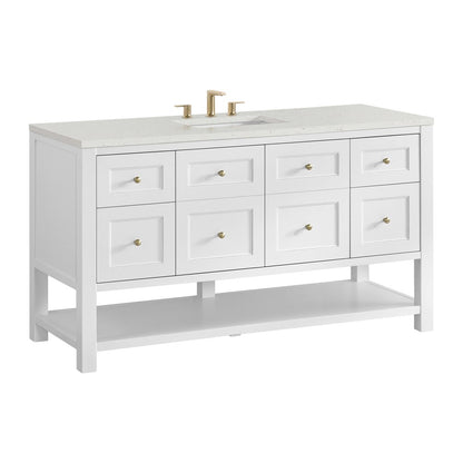 James Martin - Breckenridge 60" Single Vanity, Bright White, w/ 3 CM Lime Delight Quartz Top - 330-V60S-BW-3LDL view 10