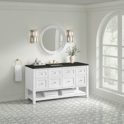 James Martin - Breckenridge 60" Single Vanity, Bright White, w/ 3 CM Phantome Eclos Top - 330-V60S-BW-3PHT view 4