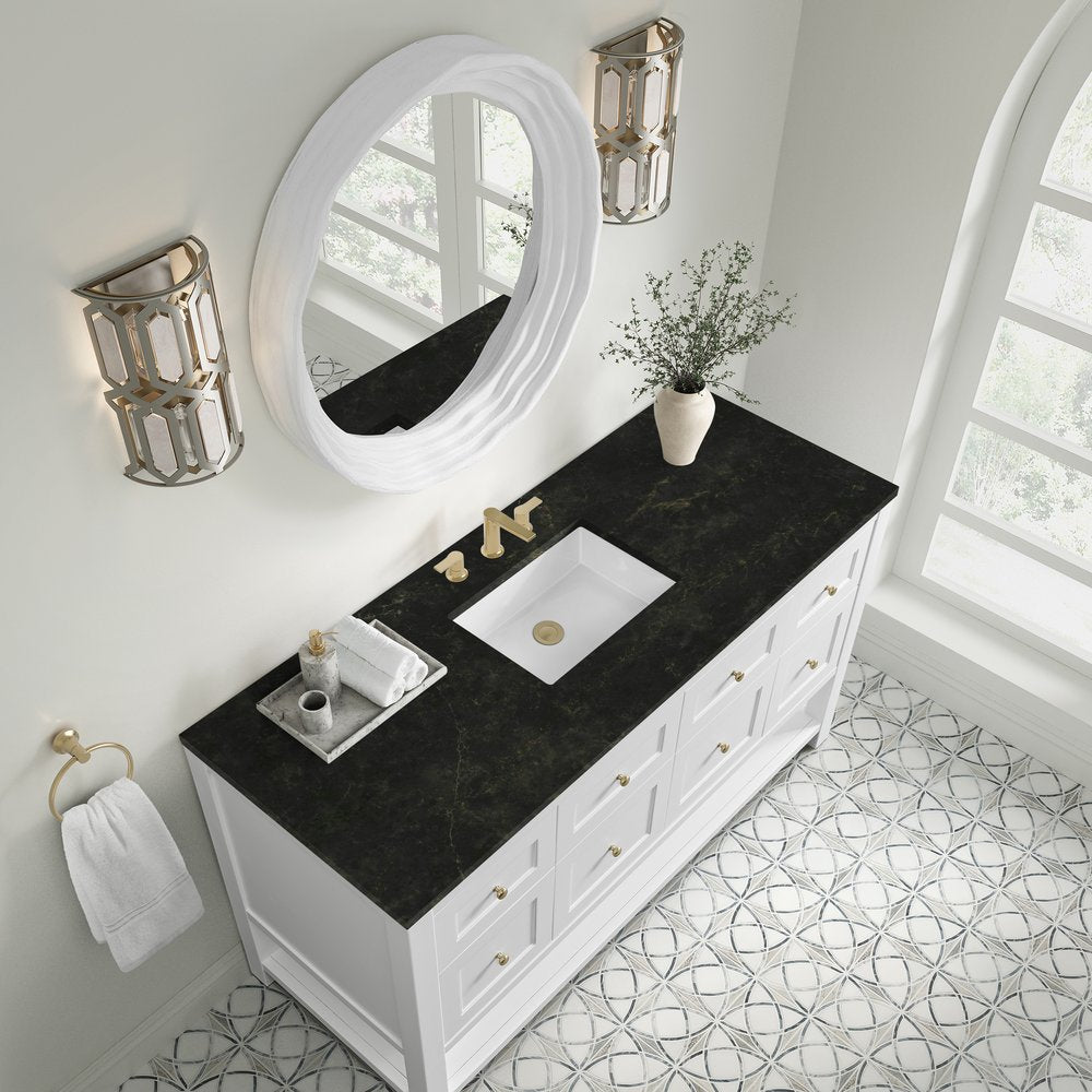 James Martin - Breckenridge 60" Single Vanity, Bright White, w/ 3 CM Phantome Eclos Top - 330-V60S-BW-3PHT view 7