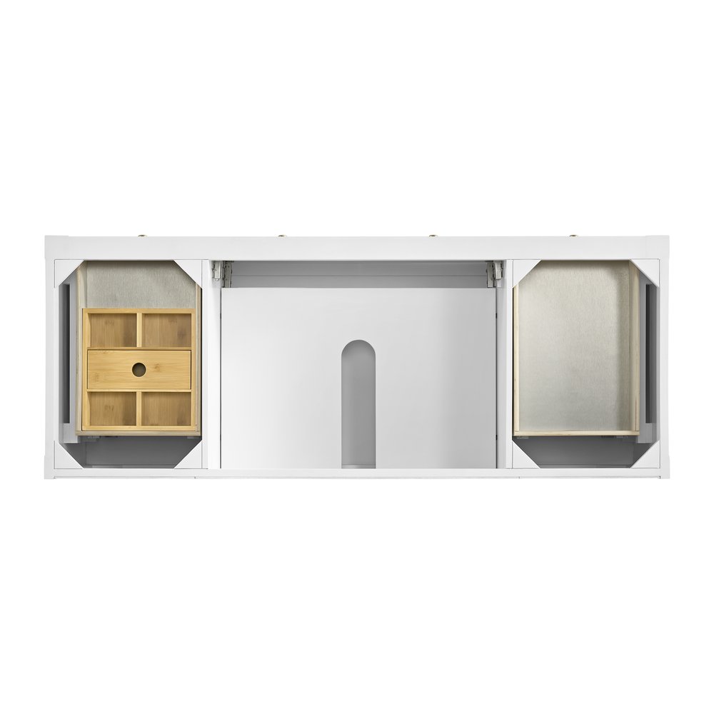James Martin - Breckenridge 60" Single Vanity, Bright White, w/ 3 CM Siberian Silestone Top - 330-V60S-BW-3SFR view 6