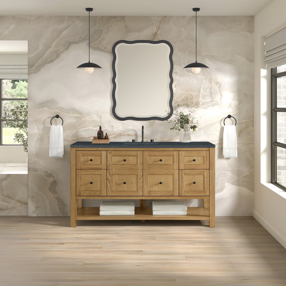 James Martin - Breckenridge 60" Single Vanity, Light Natural Oak, w/ 3 CM Charcoal Soapstone Quartz Top - 330-V60S-LNO-3CSP view 3