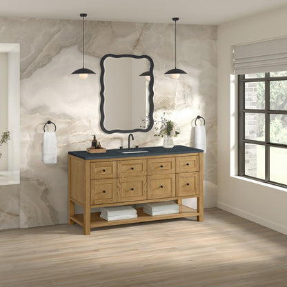 James Martin - Breckenridge 60" Single Vanity, Light Natural Oak, w/ 3 CM Charcoal Soapstone Quartz Top - 330-V60S-LNO-3CSP view 4