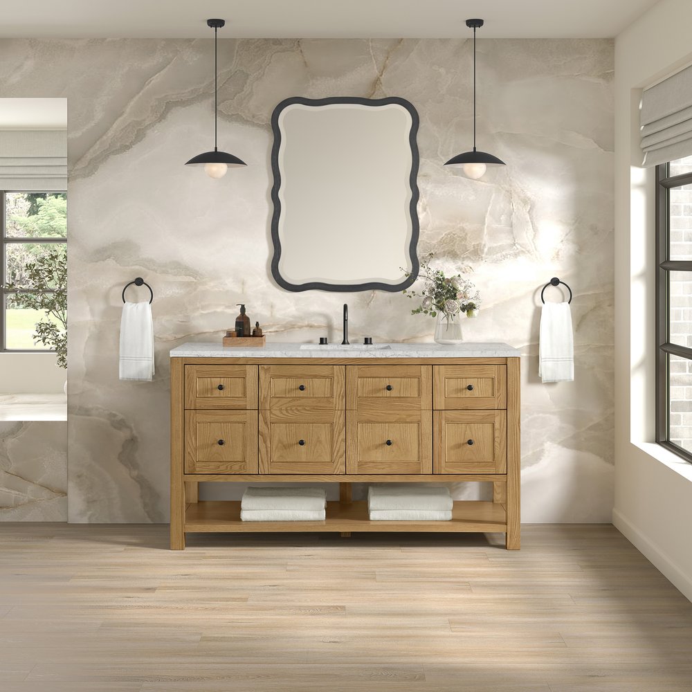 James Martin - Breckenridge 60" Single Vanity, Light Natural Oak, w/ 3 CM Eternal Jasmine Pearl Quartz Top - 330-V60S-LNO-3EJP view 3