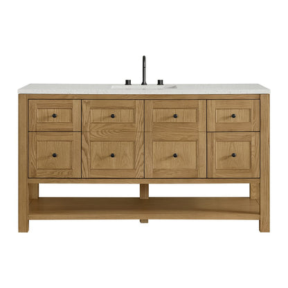 James Martin - Breckenridge 60" Single Vanity, Light Natural Oak, w/ 3 CM Lime Delight Quartz Top - 330-V60S-LNO-3LDL view 1