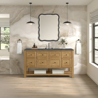 James Martin - Breckenridge 60" Single Vanity, Light Natural Oak w/ 3 CM Parisien Bleu Top - 330-V60S-LNO-3PBL view 3