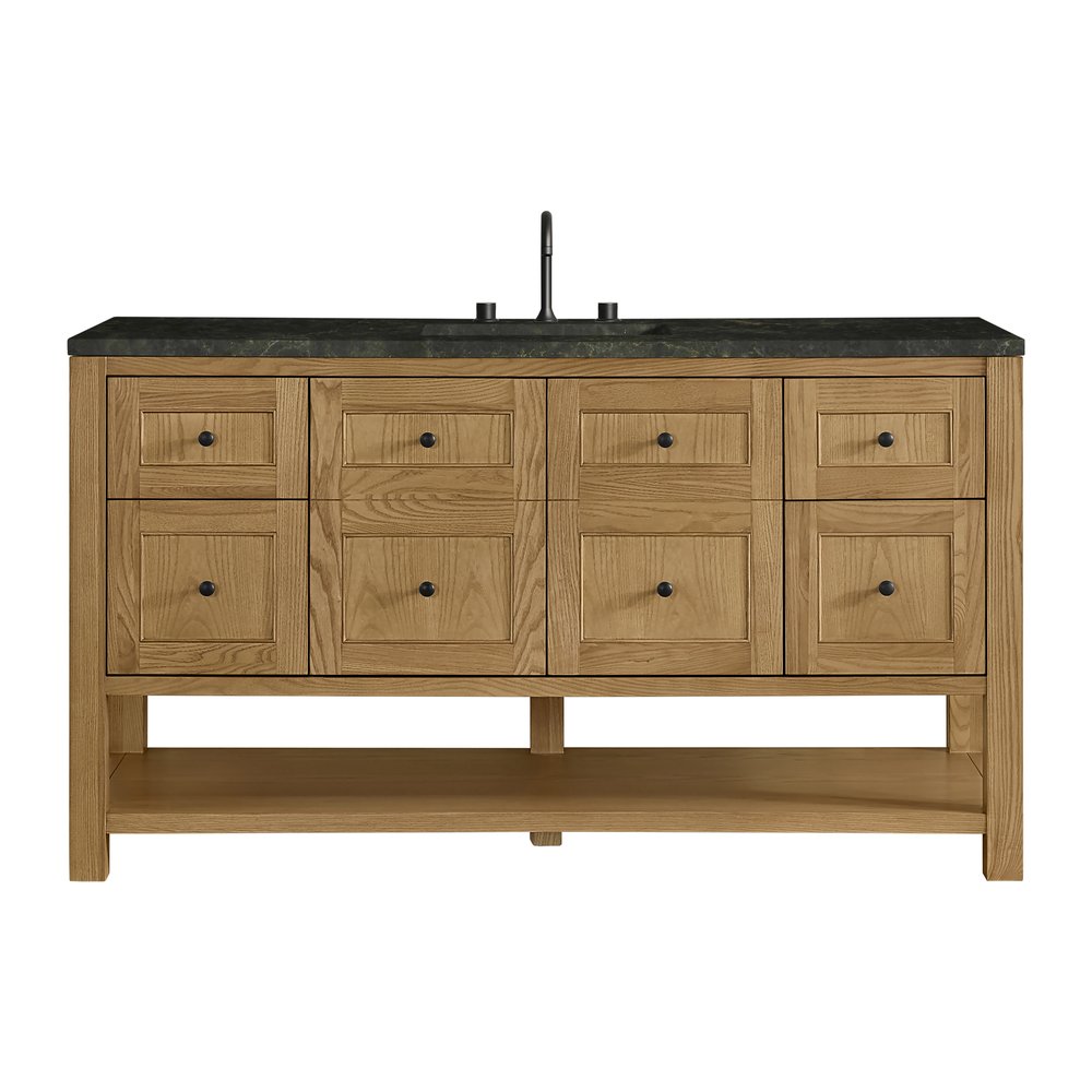 James Martin - Breckenridge 60" Single Vanity, Light Natural Oak, w/ 3 CM Phantome Eclos Top - 330-V60S-LNO-3PHT view 1