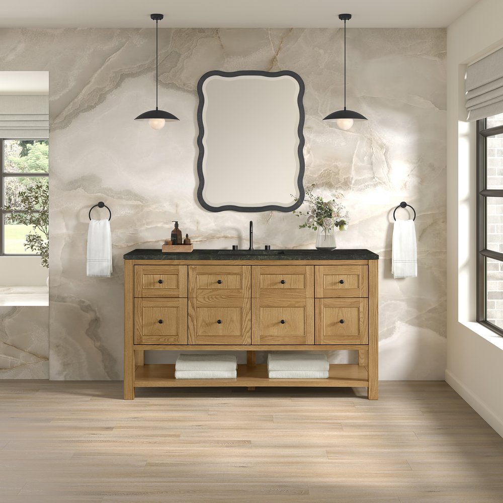 James Martin - Breckenridge 60" Single Vanity, Light Natural Oak, w/ 3 CM Phantome Eclos Top - 330-V60S-LNO-3PHT view 3