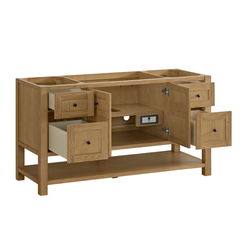 James Martin - Breckenridge 60" Single Vanity, Light Natural Oak, w/ 3 CM Phantome Eclos Top - 330-V60S-LNO-3PHT view 8