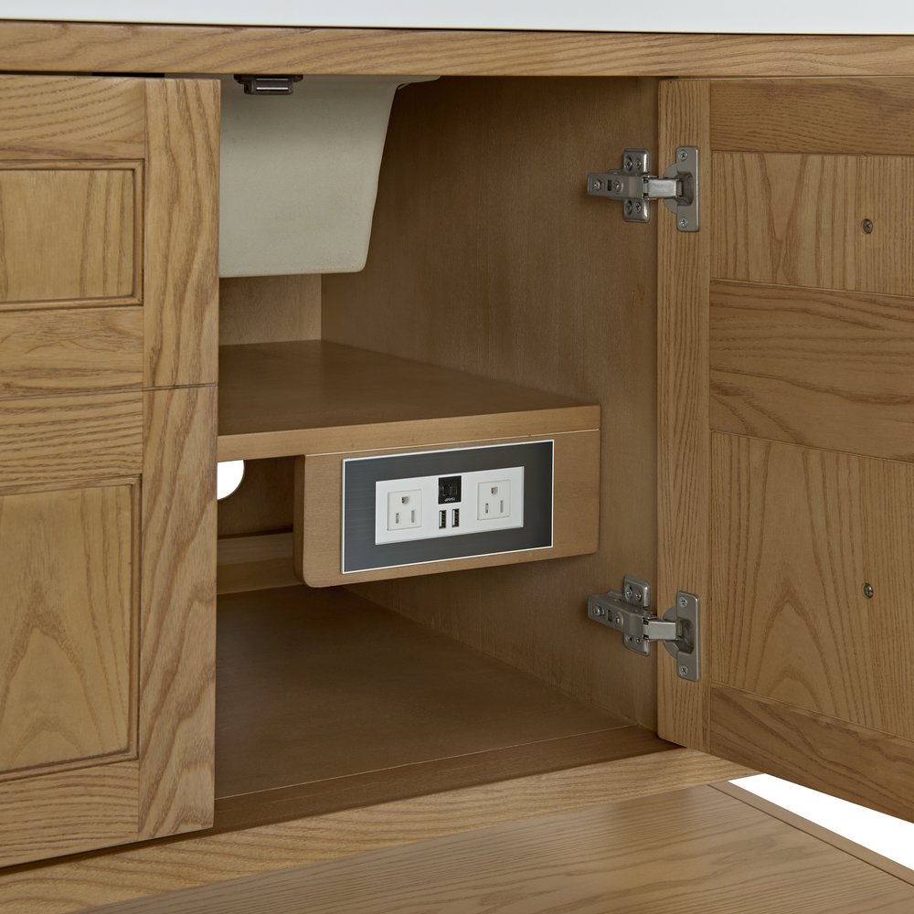 James Martin - Breckenridge 60" Single Vanity, Light Natural Oak, w/ 3 CM Phantome Eclos Top - 330-V60S-LNO-3PHT view 12