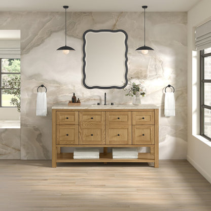 James Martin - Breckenridge 60" Single Vanity, Light Natural Oak, w/ 3 CM Tajnar Eclos Top - 330-V60S-LNO-3TJR view 3