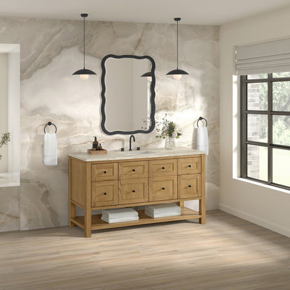 James Martin - Breckenridge 60" Single Vanity, Light Natural Oak, w/ 3 CM Tajnar Eclos Top w/FreePower Wireless Charger - 330-V60S-LNO-FTJR view 4