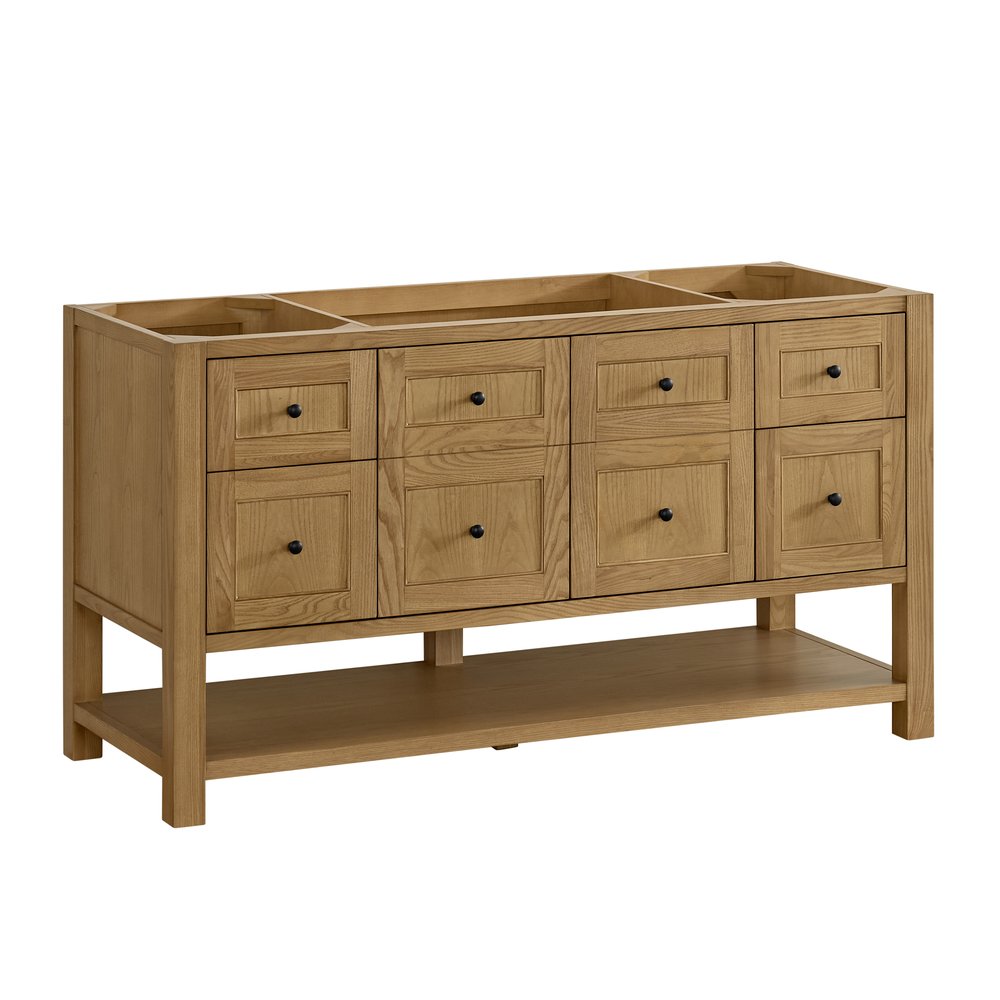 James Martin - Breckenridge 60" Single Vanity, Light Natural Oak, w/ 3 CM White Zeus Quartz Top - 330-V60S-LNO-3WZ view 2