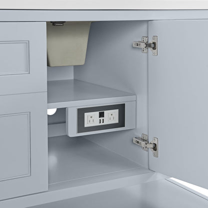James Martin - Breckenridge 60" Single Vanity, Serenity Blue - 330-V60S-SRB view 6