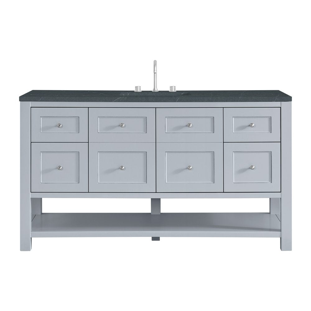 James Martin - Breckenridge 60" Single Vanity, Serenity Blue, w/ 3 CM Charcoal Soapstone Quartz Top - 330-V60S-SRB-3CSP view 1