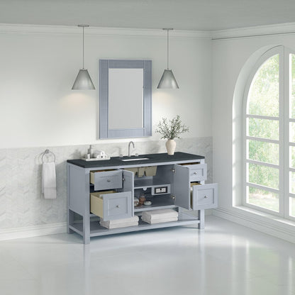 James Martin - Breckenridge 60" Single Vanity, Serenity Blue, w/ 3 CM Charcoal Soapstone Quartz Top - 330-V60S-SRB-3CSP view 5