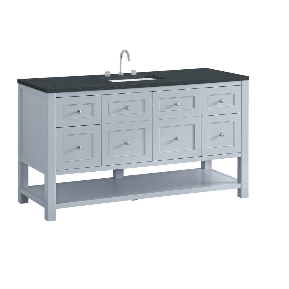 James Martin - Breckenridge 60" Single Vanity, Serenity Blue, w/ 3 CM Charcoal Soapstone Quartz Top - 330-V60S-SRB-3CSP view 10