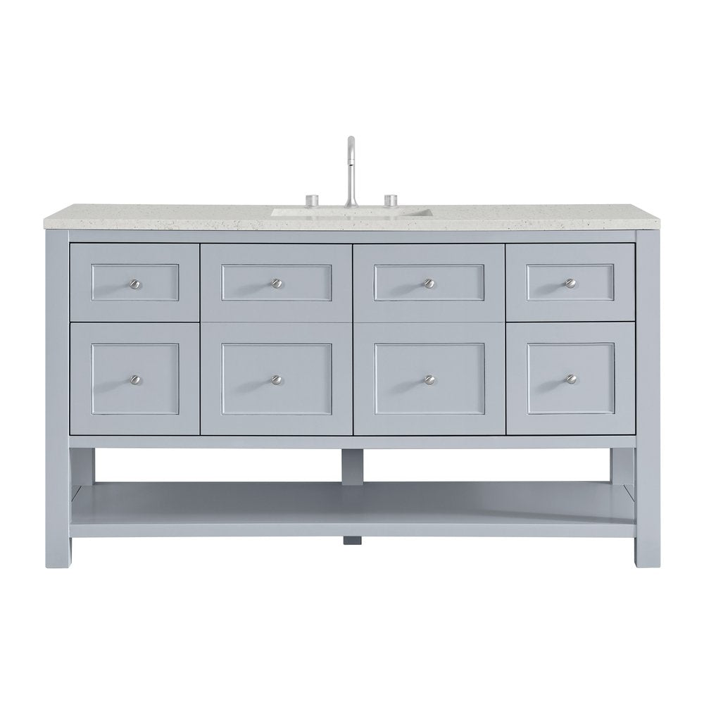 James Martin - Breckenridge 60" Single Vanity, Serenity Blue, w/ 3 CM Lime Delight Quartz Top - 330-V60S-SRB-3LDL view 1