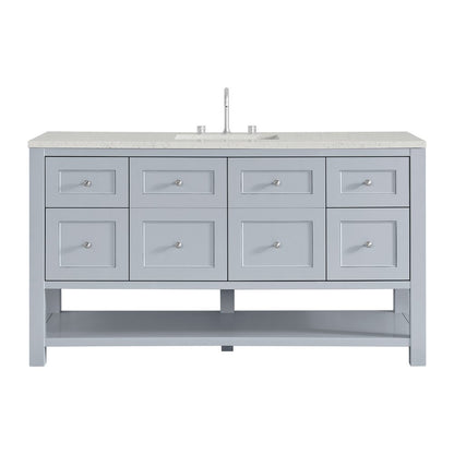 James Martin - Breckenridge 60" Single Vanity, Serenity Blue, w/ 3 CM Lime Delight Quartz Top - 330-V60S-SRB-3LDL view 1