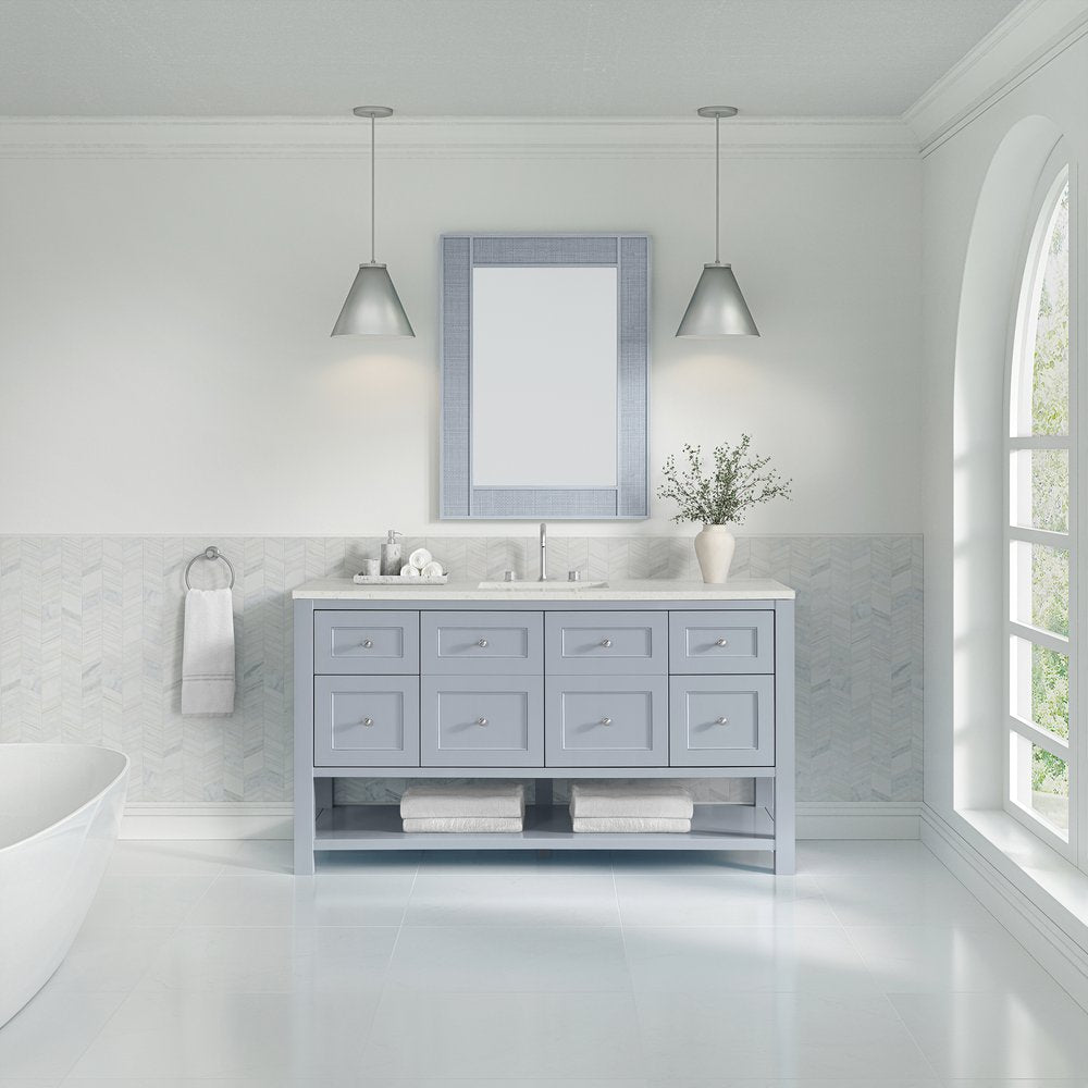 James Martin - Breckenridge 60" Single Vanity, Serenity Blue, w/ 3 CM Lime Delight Quartz Top - 330-V60S-SRB-3LDL view 3