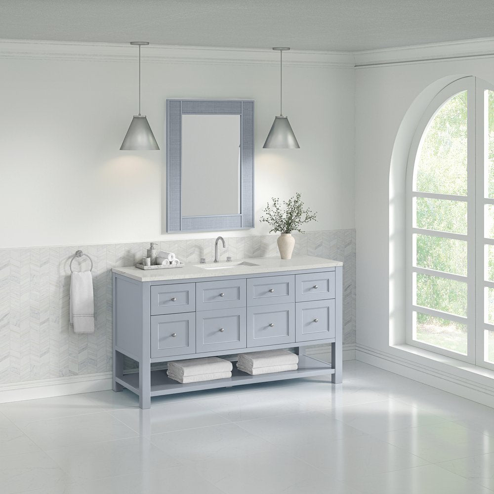 James Martin - Breckenridge 60" Single Vanity, Serenity Blue, w/ 3 CM Lime Delight Quartz Top - 330-V60S-SRB-3LDL view 4