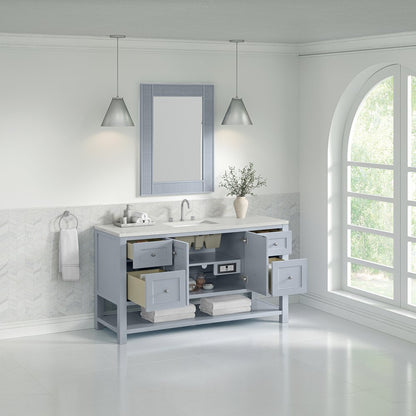 James Martin - Breckenridge 60" Single Vanity, Serenity Blue, w/ 3 CM Lime Delight Quartz Top - 330-V60S-SRB-3LDL view 5
